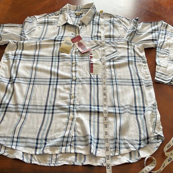 Woolrich White & Blue Plaid Blouse various sizes - Picture 12 of 12